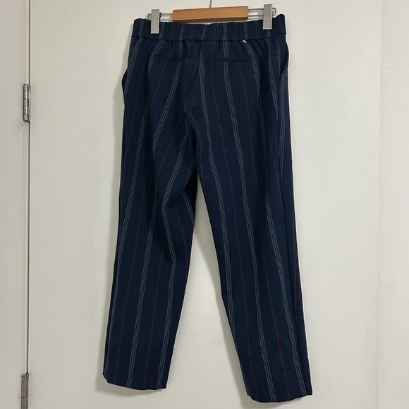Tommy Hilfiger XS Navy Striped Pants Women’s Tapered Stretch Dress Trousers - Picture 3 of 9